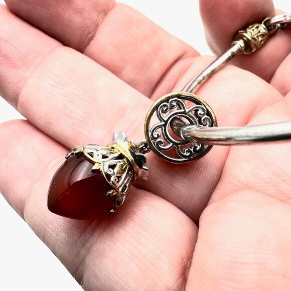 Rare Gems En Vogue Michael Valitutti Charm Slide Sterling silver Bangle Bracelet - Picture 4 of 4